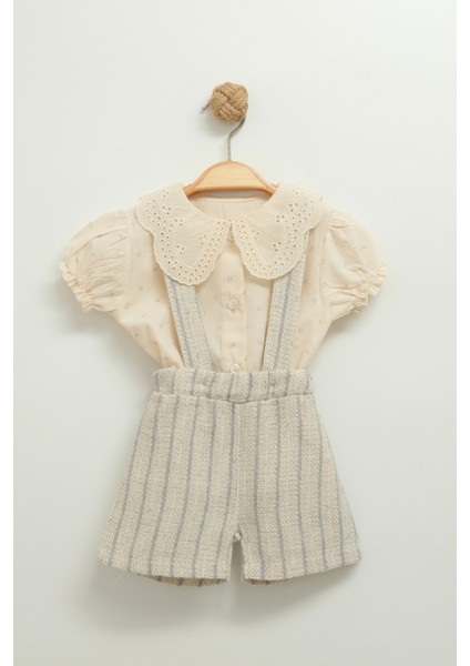 Kız Bebek Pötikare Tulum ve Bluz Takımı (9-12-18-24 Ay)