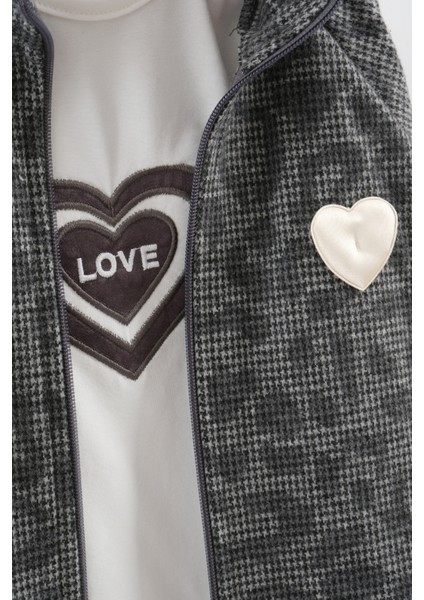 Kız Çocuk Kalp Desen Eşofman Takım 3'lü Takım (2-3-4-5 Yaş) fiyatları