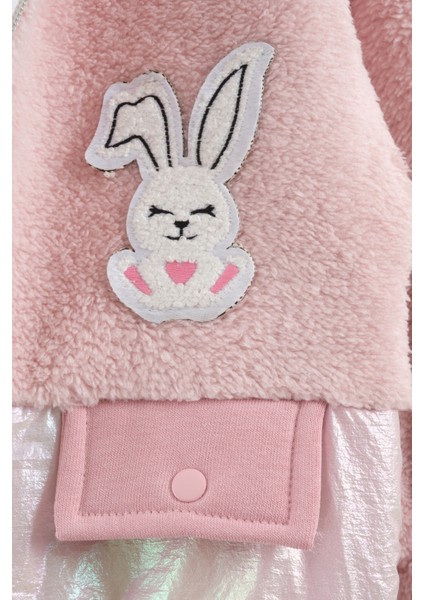 Kız Bebek Tavşan Nakışlı Peluş 3'lü Eşofman Takım (9-12-18 Ay) fiyatları