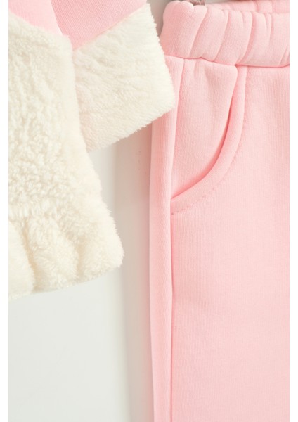 Kız Bebek Tavşan Kulak Kapüşonlu 3'lü Eşofman Takım (9-12-18 Ay) modelleri