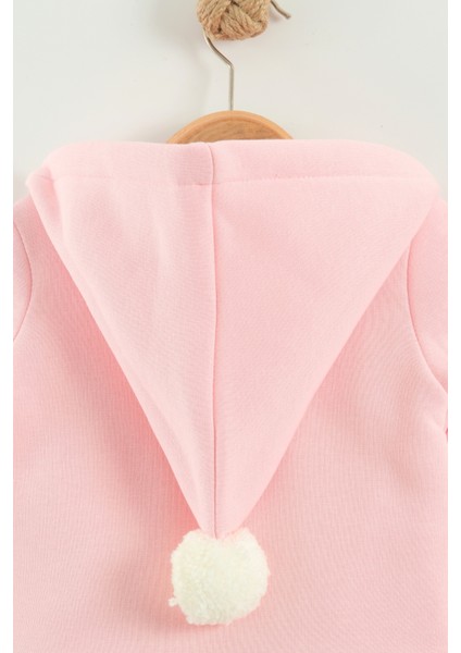 Kız Bebek Tavşan Kulak Kapüşonlu 3'lü Eşofman Takım (9-12-18 Ay) fırsatları