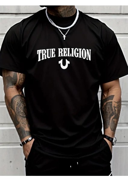 Erkek True Religion Baskılı Süprem T-Shirt