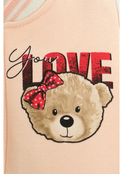 Kız Bebek Baskılı 3'lü Eşofman Takımı (Sweatshirt, Pantolon, Ceket ) (9-12-18 Ay) fiyatları