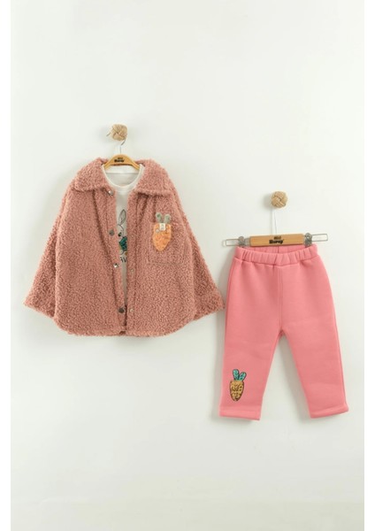 Kız Çocuk Hırka, Body ve Pantolon 3'lü Takım (1-2-3 Yaş)