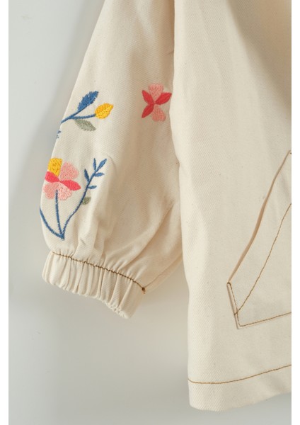 Kız Çocuk Çiçek Nakışlı Ceket ve Pantolon 3'lü Takım (2-3-4-5 Yaş) fiyatları