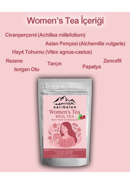 Women’s Tea Regl Dönemine Özel Bitki Çayı Doğal ve Katkısız "adet Çayı" 30 G 20 Süzen Poşet modelleri