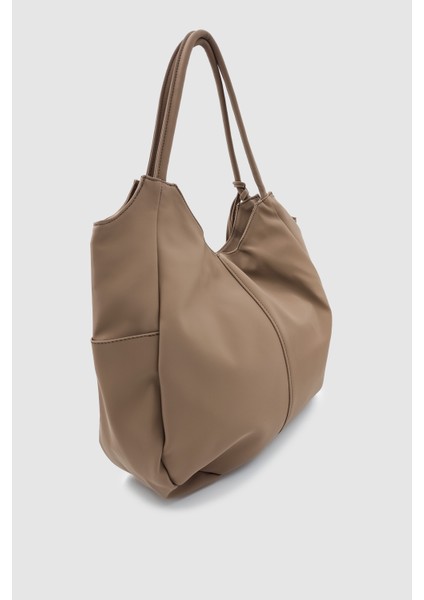 Satel Püskül ve Halka Detaylı Çok Bölmeli Büyük Boy Omuz, Kol, El ve Omuz Çantası Vizon indirimleri