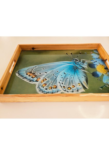 Doğal Ahşap Çerçeveli Epoksi Servis Tepsisi modelleri