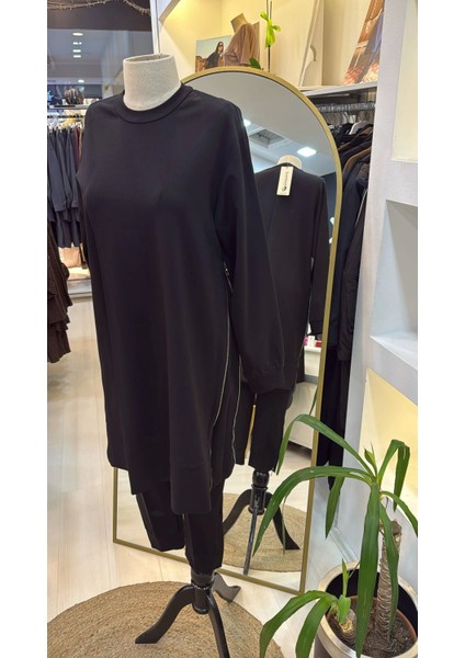 Fermuar Detaylı Tunik 38020 Siyah