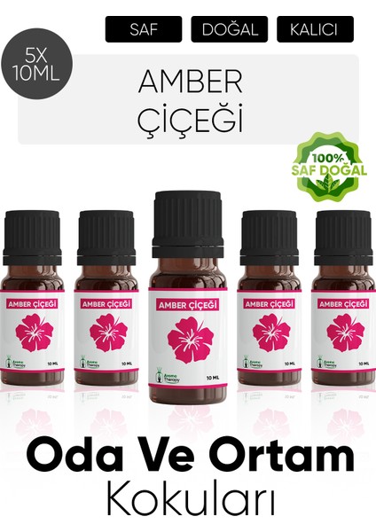 Amber Esansiyel Koku Yağı Buhardanlık Yağı Difüzör Esansı Hobi Esans Ortam Oda Kokusu 5X10 ml