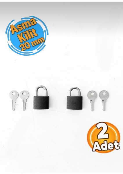 Sosın Döküm Asma Kilit 2 Anahtarlı 20 mm (2 Adet)