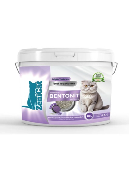 Lavanta Kokulu 18 Litre Kedi Kumu İnce Taneli Bentonit