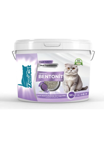 Lavanta Kokulu 10 Litre Kedi Kumu İnce Taneli Bentonit