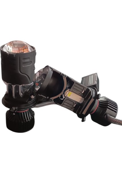 H4GRANT Mercekli LED Far ŞİMŞEK ETKİLİ Ampulü 50WGÜÇ 22.000 Lümen Garantili H4MERCEKLİ Grant LED ZENON