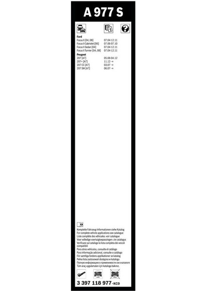 Aerotwin Silecek Seti - [650/425 Mm] Ford Focus 2 (2006 - 2011) [04,08] - A 977 S fırsatları