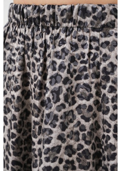 Kadın BDART Desenli Maxi Etek Grey