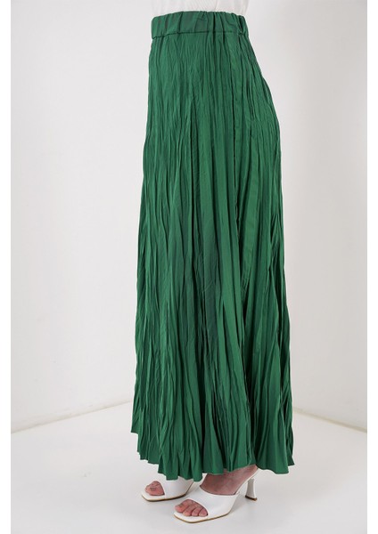 Kadın BDART Astarlı Dokulu Maxi Etek Green