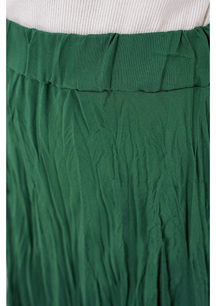 Kadın BDART Astarlı Dokulu Maxi Etek Green