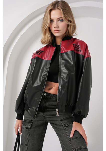 Kadın BDART Süet Deri Bomer Yaka Kemerli Kısa Ceket Red fırsatları