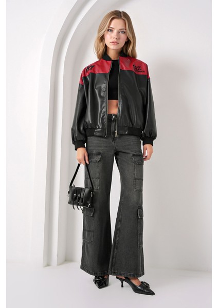 Kadın BDART Süet Deri Bomer Yaka Kemerli Kısa Ceket Red indirimleri