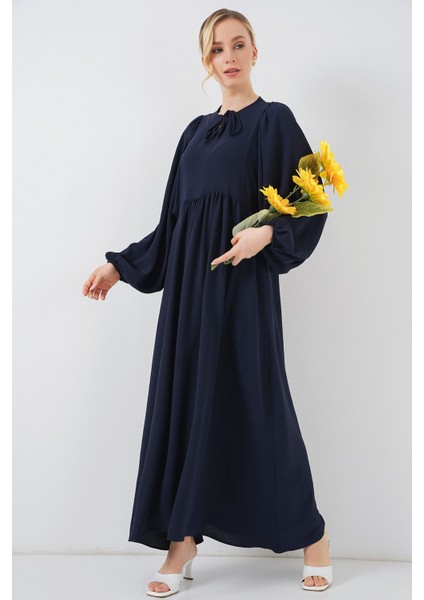 Kadın BDART Düğmeli Tekstil Desenli Max Dress Blue