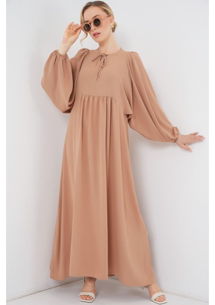 Kadın BDART Düğmeli Tekstil Desenli Max Dress Brown