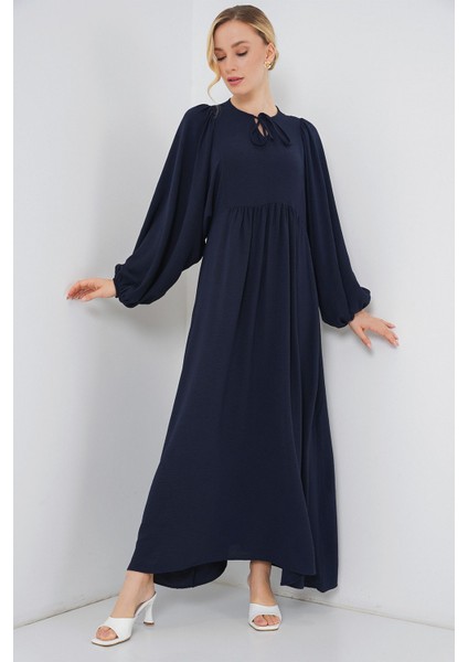 Kadın BDART Düğmeli Tekstil Desenli Max Dress Blue