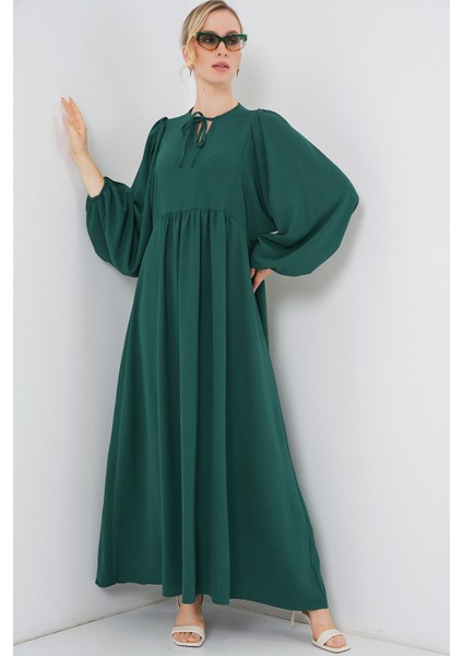 Kadın BDART Düğmeli Tekstil Desenli Max Dress Green