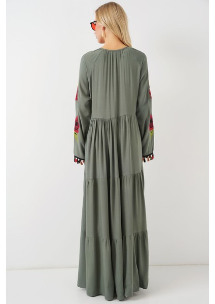 Kadın BDART Viskon Maxi Elbise Green