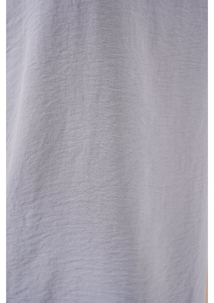 Kadın BDART Dokulu V Yaka Kolsuz Bluz Gri