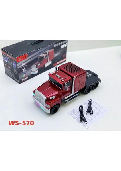 WS-570 Büyük Boy Kamyon - Bluetooth Hoparlör - USB - Fm Radyo Çok Fonksiyonlu Müzik Çalar