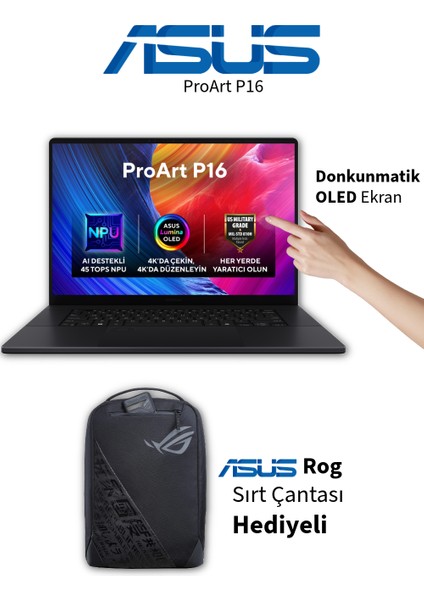 Dokunmatik H7606Wİ Amd Ryzen Ai 9 HX370 64GB Ram 2tb Nvidia Geforce Rtx 4070 16" 4K OLED Ekran WIN11