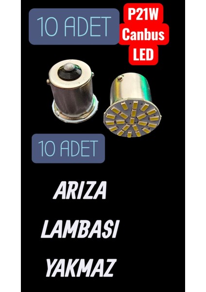 P21W 10 Adet Stop Sinyal Geri Vites Lambası LED Canbus