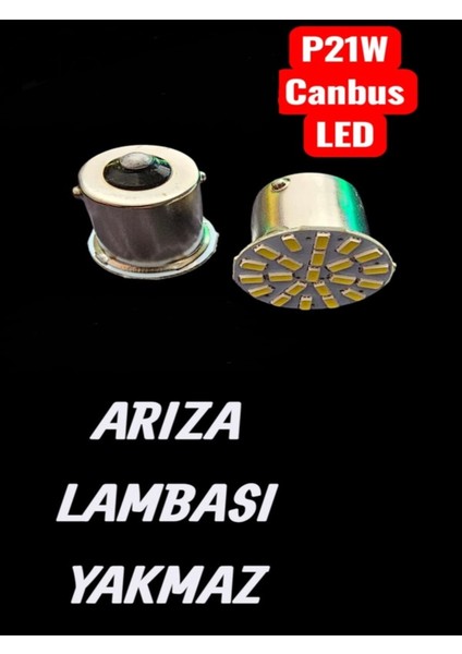 P21W 2 Adet LED Ampul Canbus Plaka Tavan Bagaj Plaka Araç Iç Aydınlatma Arıza Işığı Yakmaz