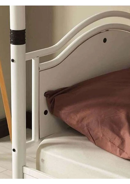 Argimo Avangard Genç Çocuk Odası Ahşap Başlıklı Metal Ranza ve Karyola 90 x 200 Beyaz modelleri