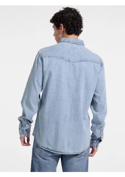 Gj Slim Ls Erkek Mavi Regular Fit Denim Gömlek M5RH55D5M82-GJER fırsatları