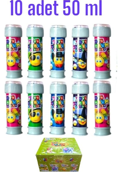 Üflemeli Baloncuklu Köpük Oyunu 50ML Likit 10 Adet