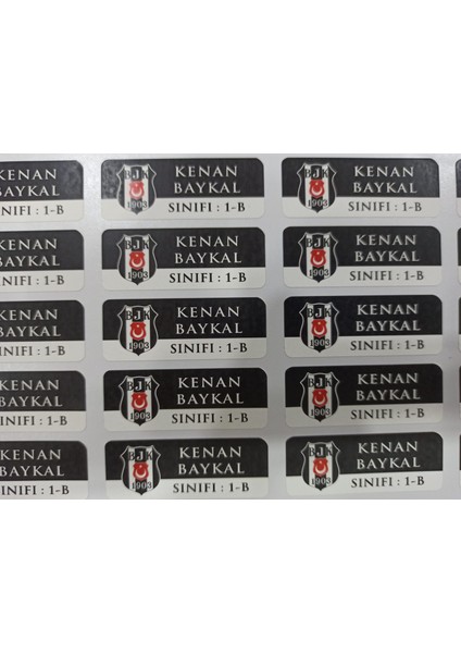 Beşiktaş Temalı Okul Etiketi Isme Özel 170 Adet (90 Adet 34X13 Mm, 80 Adet 45X17 Mm) fırsatları