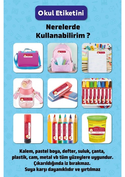 Beşiktaş Temalı Okul Etiketi Isme Özel 170 Adet (90 Adet 34X13 Mm, 80 Adet 45X17 Mm) indirimleri