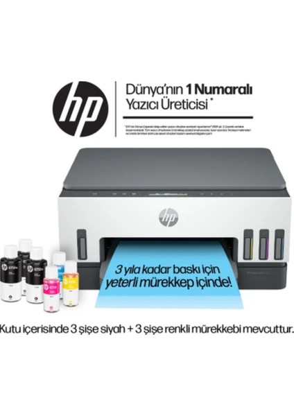 Wi-Fi Smart Tank 720 Tarayıcı + Fotokopi + Çok Fonksiyonlu Mürekkep Püskürtmeli Yazıcı indirimleri