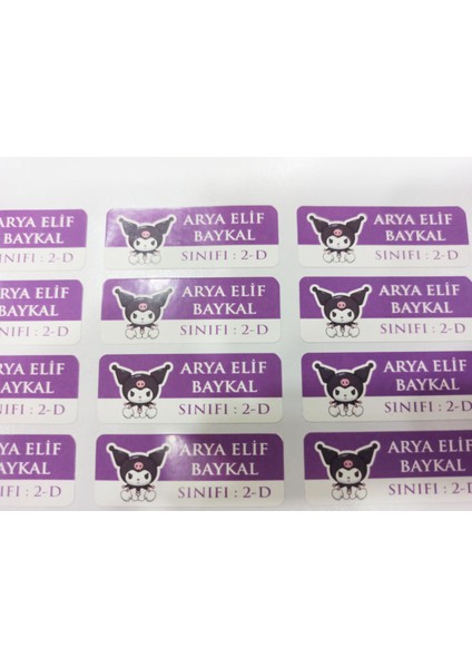 Kuromi Temalı Okul Etiketi Isme Özel 170 Adet (90 Adet 34X13 Mm, 80 Adet 45X17 Mm) fırsatları