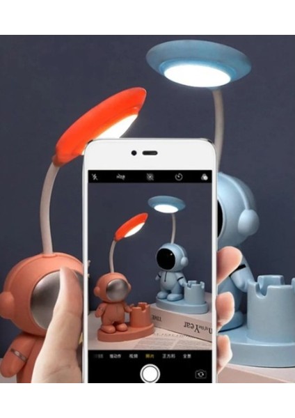 LED Astronot Masa Lambası ve Kalemlik- (Pembe) fiyatları