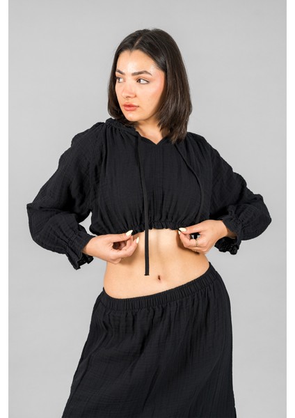 Müslin Kadın Reglan Kol Crop indirimleri