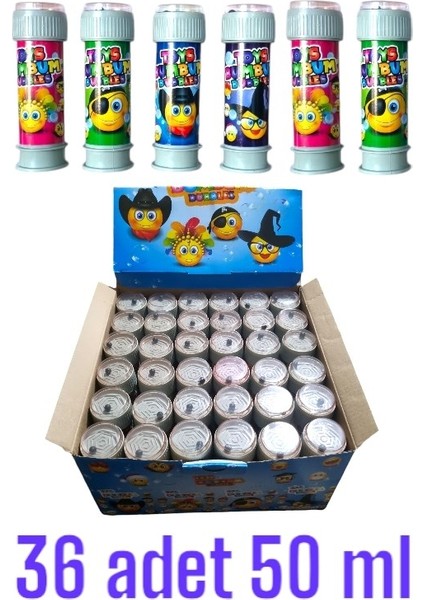 Üflemeli Baloncuklu Köpük Oyunu 50ML Likit 36 Adet