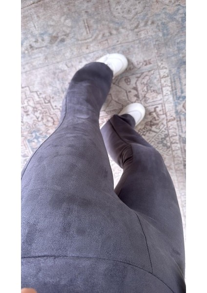 Kadın Yüksek Bel Süet Kumaş Ispanyol Paça Detay Pantolon modelleri