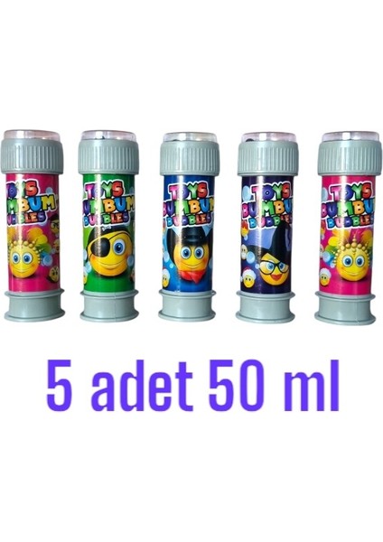 Üflemeli Baloncuklu Köpük Oyunu 50ML Likit 5 Adet
