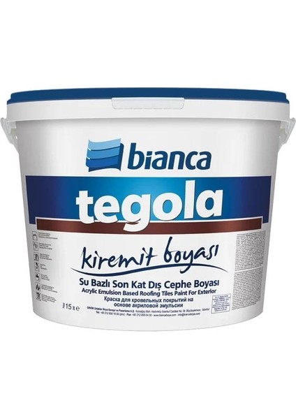 Tegola Kiremit Boyası 15 Lt Kahverengi