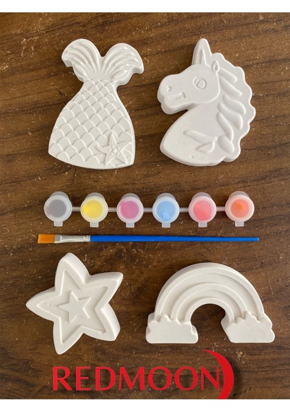 4 Karakter Alçı Boyama Taş Boyama Seti fiyatları