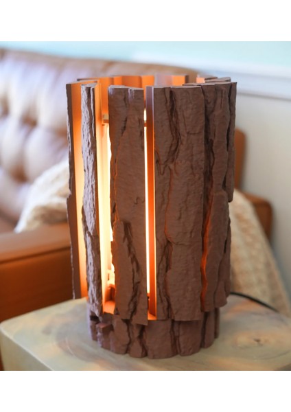 Doğal Kütük Dokulu Abajur | Modern ve Şık Aydınlatma fiyatları