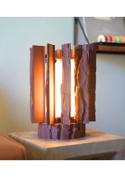 Doğal Kütük Dokulu Abajur | Modern ve Şık Aydınlatma modelleri